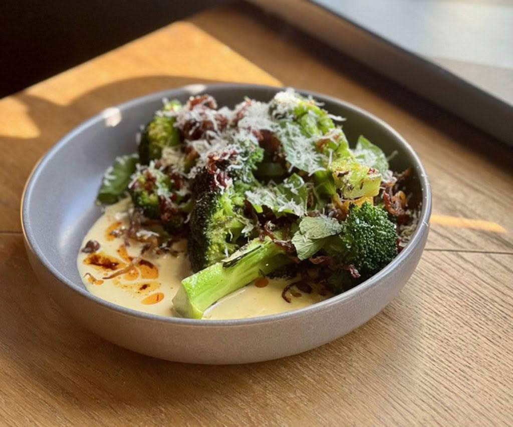 Cuisine-Good-Food-Guide-2024-Story-Charred-broccoli-cheese-custard-black-chickpea-salsa