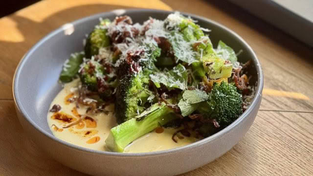 Cuisine-Good-Food-Guide-2024-Story-Charred-broccoli-cheese-custard-black-chickpea-salsa