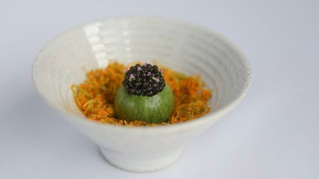 Cuisine-Good-Food-Guide-2024-The-Chef’s-Table-Orianna-Photography-Whole-green-pumpkin-with-buttermilk-and-oscietra-caviar