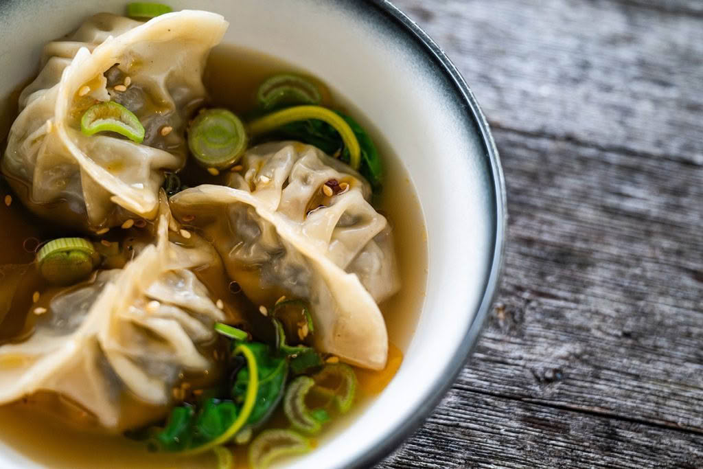 Sage-Paroa-Bay-Cuisine-Good-Food-Guide-2024-Pork-and-Paua-dumplings