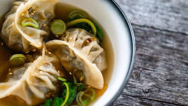 Sage-Paroa-Bay-Cuisine-Good-Food-Guide-2024-Pork-and-Paua-dumplings