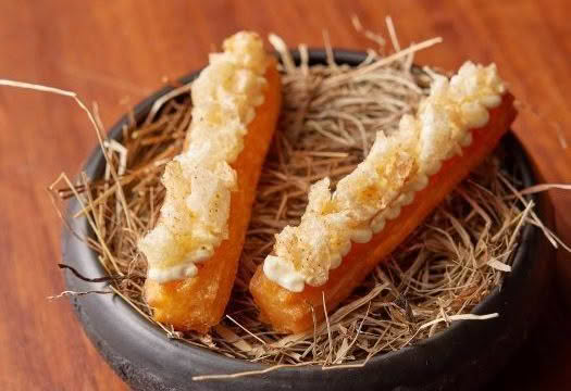 Cuisine Good Food Guide 2025 The French Café Parmesan churro, whipped feta, smoked maple, puffed pork crackling credit Josh Griggs