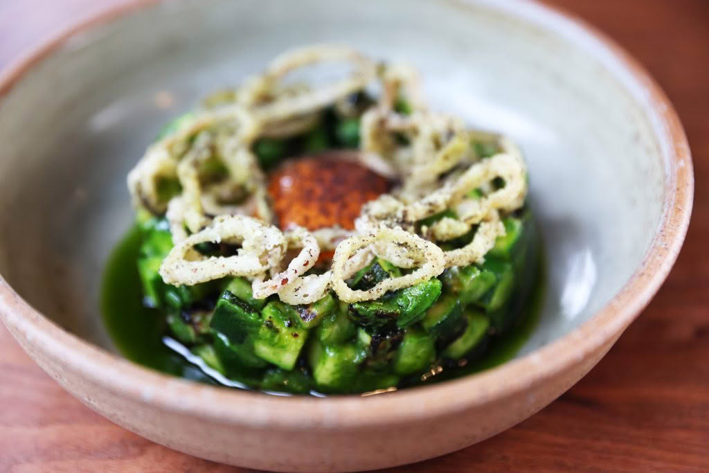 Cuisine Good Food Guide 2026 Alma Auckland Courgette, Brown Butter, Picada
