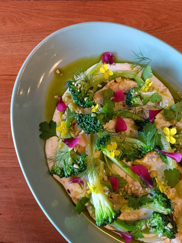 Cuisine Good Food Guide 2026 Graze Broccoli on garlic macadamia butter – Photo credit Stina Persen