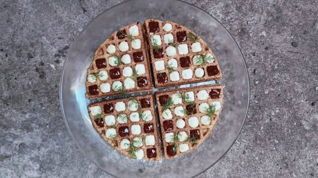 Cuisine Good Food Guide 2026 Graze Cornbread Waffles with whipped blue cheese ricotta and plum jam – Photo credit Stina Persen