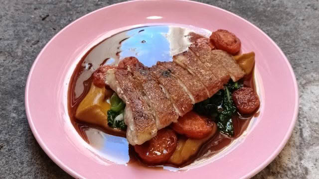 Cuisine Good Food Guide 2026 Graze Roasted butterfish with grilled greens, heirloom potato and paua jus – Photo credit Stina Persen