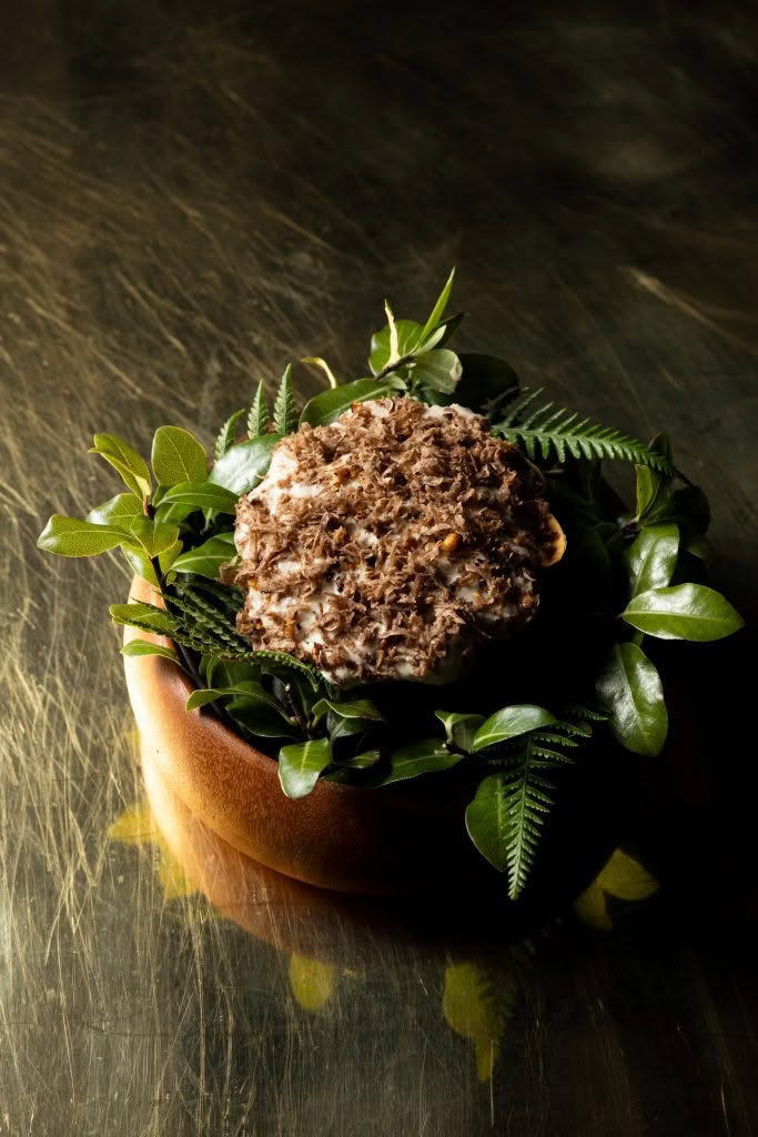 Cuisine Good Food Guide 2026 Inati to Share EARTH_ Cashew nut, tamarillo, cardamom & white truffle, credit Jerome Warburton