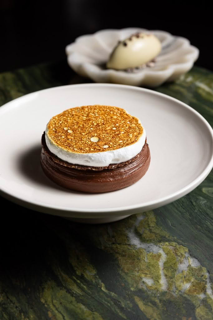 Cuisine Good Food Guide 2026 Inati to Share NECTAR_ Feijoa, dark chocolate & meringue credit Jerome Warburton