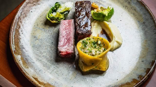 Cuisine Good Food Guide 2026 The Bistro Greenstone Creek Scotch Fillet, Celeriac & Truffle Tortelloni