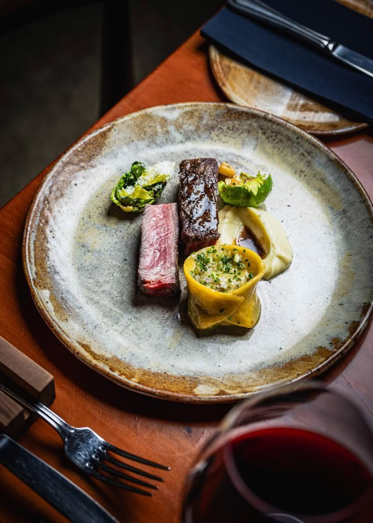 Cuisine Good Food Guide 2026 The Bistro Greenstone Creek Scotch Fillet, Celeriac & Truffle Tortelloni